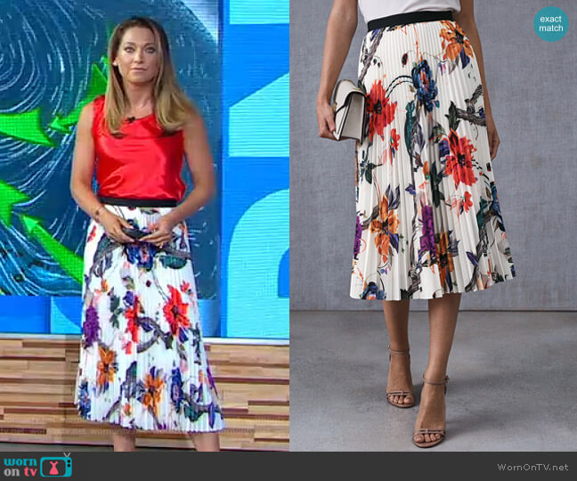 Mya Skirt by Reiss worn by Ginger Zee on Good Morning America