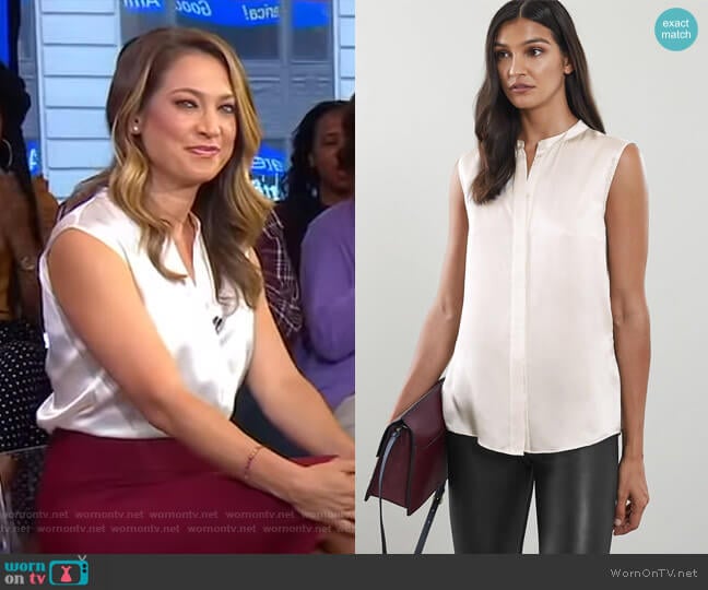 Lila Blouse by Reiss worn by Ginger Zee on Good Morning America