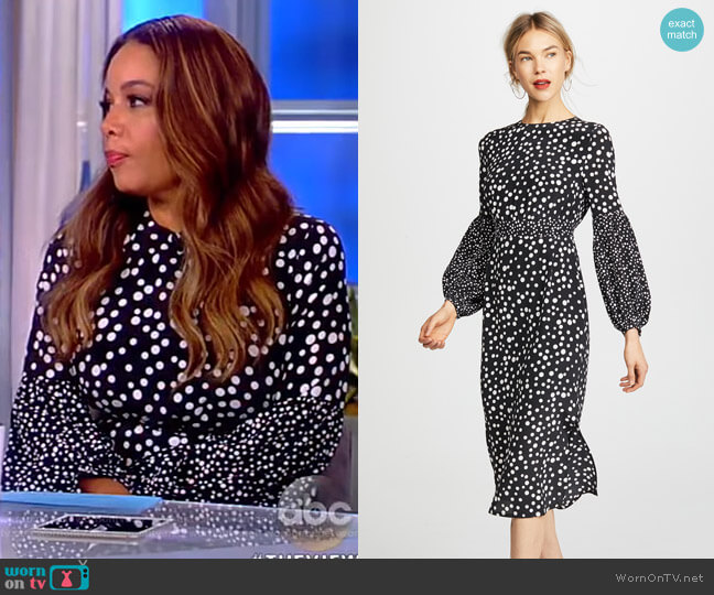 Anna Polka-Dot Dress by Rixo London worn by Sunny Hostin on The View