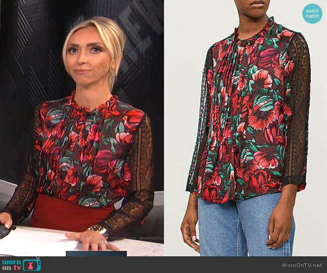 WornOnTV: Giuliana’s floral lace sleeve top on E! News | Giuliana ...