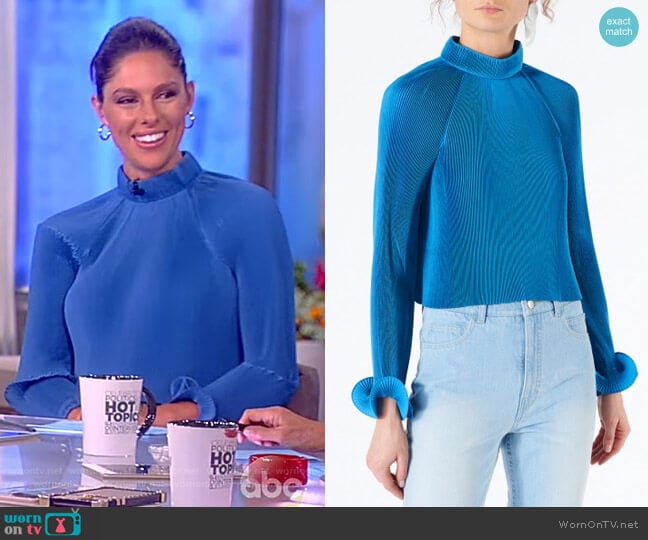 Pleated Cropped Top by Tibi worn by Abby Huntsman on The View