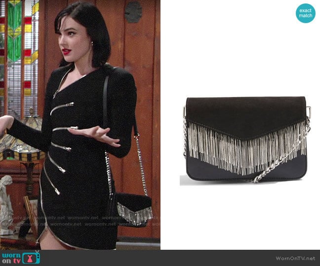 Topshop Remy Chain Flap Faux Leather Crossbody Bag worn by Tessa Porter (Cait Fairbanks) on The Young and the Restless