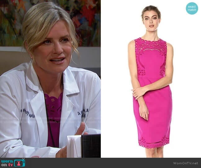 Verita Dress in Fuchsia by Ted Baker worn by Kayla Brady (Mary Beth Evans) on Days of our Lives