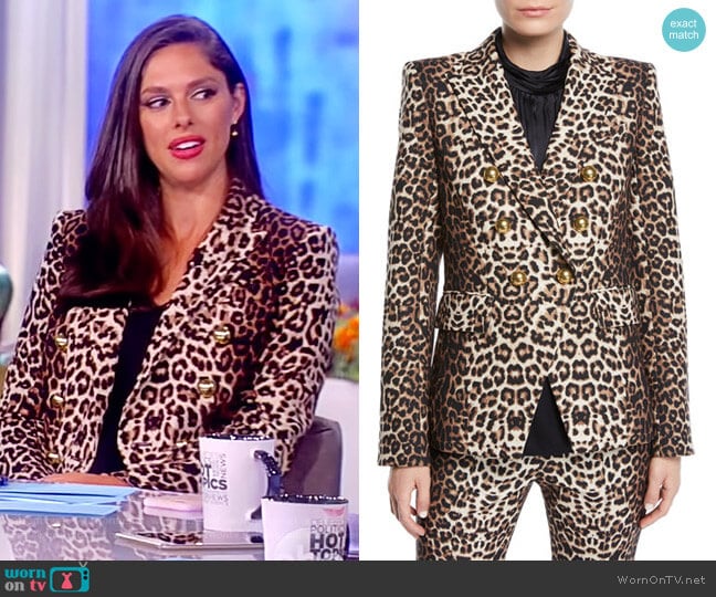 Miller Double-Breasted Leopard-Print Jacket by Veronica Beard  worn by Abby Huntsman on The View