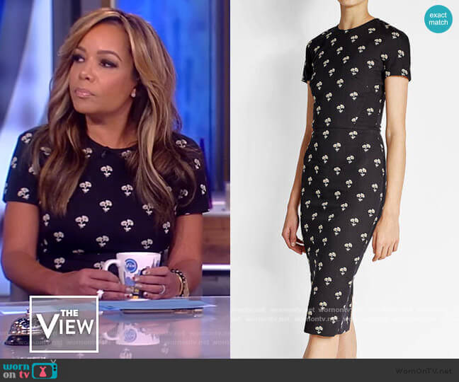 Floral-Print Sheath Dress by Victoria Beckham worn by Sunny Hostin on The View