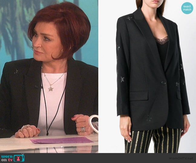 Embellished Blazer by Zadig & Voltaire worn by Sharon Osbourne on The Talk