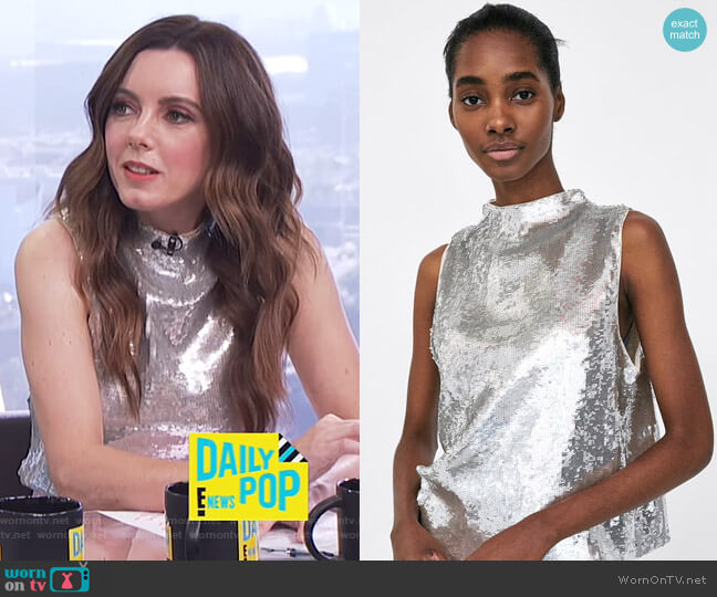 Top with Sequins by Zara worn by Melanie Bromley on E! News