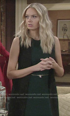 WornOnTV: Abby’s green zip-waist dress on The Young and the Restless ...