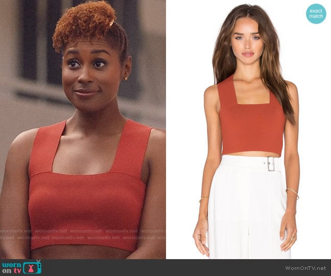 ALC Ali Top in Rust worn by Issa Dee (Issa Rae) on Insecure