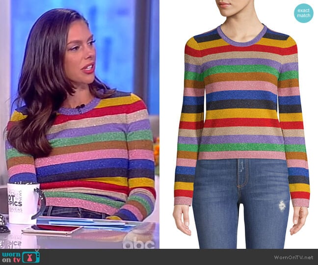 Rhodes Striped Pullover by Alice + Olivia worn by Abby Huntsman on The View