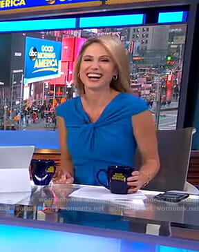 Amy’s blue twisted front dress on Good Morning America