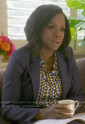 Annalise's triangle print blouse on How to Get Away with Murder