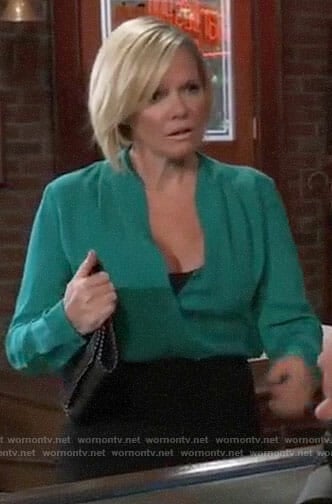 Ava’s green blouse on General Hospital