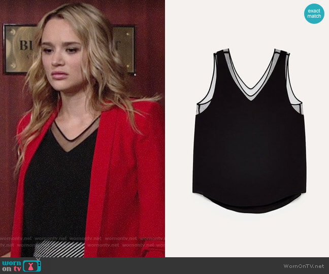 Aritzia Babaton Holbrooke Blouse worn by Summer Newman (Hunter King) on The Young and the Restless