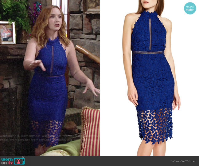 WornOnTV: Mariah’s blue lace dress on The Young and the Restless ...