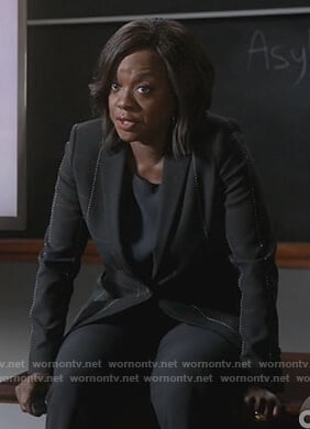 Annalise’s black checked blazer on How to Get Away with Murder