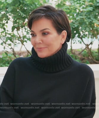 Kris’s black turtleneck sweater on Keeping Up with the Kardashians