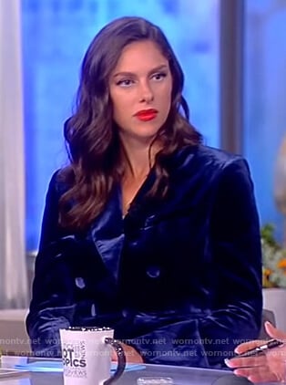 Abby's blue velvet suit on The View