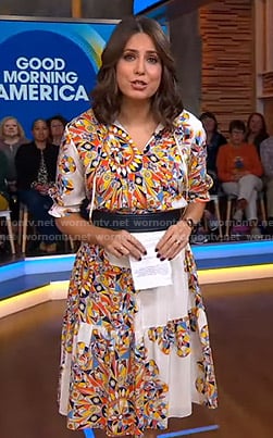 Cecilia’s geometric print dress on Good Morning America