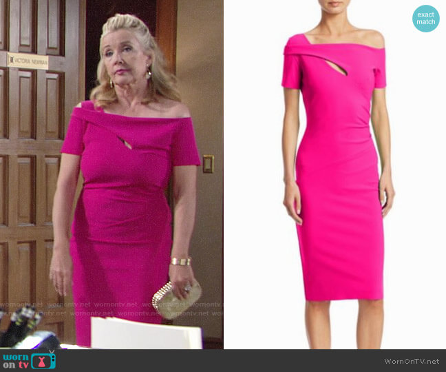 Chiara Boni La Petite Robe Cutout Knee-Length Dress worn by Nikki Reed Newman (Melody Thomas-Scott) on The Young and the Restless