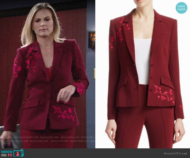 Cinq a Sept Gabrielle Blazer worn by Phyllis Newman (Gina Tognoni) on The Young and the Restless