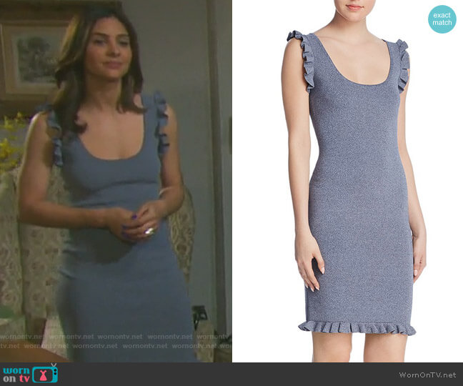 Incompatible Ruffled Knit Dress by C/Meo Collective worn by Gabi Hernandez (Camila Banus) on Days of our Lives