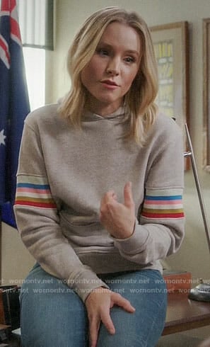 Eleanor’s striped sleeve hoodie on The Good Place
