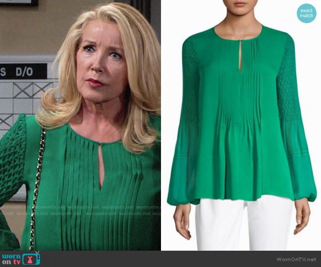 Elie Tahari Romeo Blouse worn by Nikki Reed Newman (Melody Thomas-Scott) on The Young & the Restless