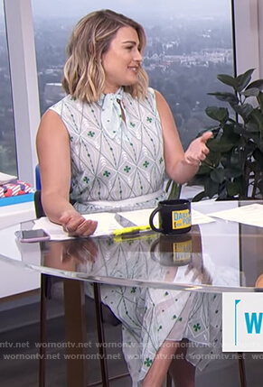 Carissa’s white embroidered top and skirt on E! News Daily Pop