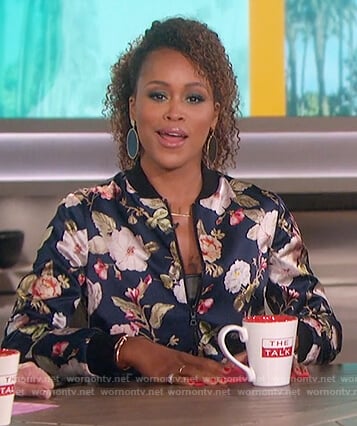 Eve’s floral bomber jacket on The Talk