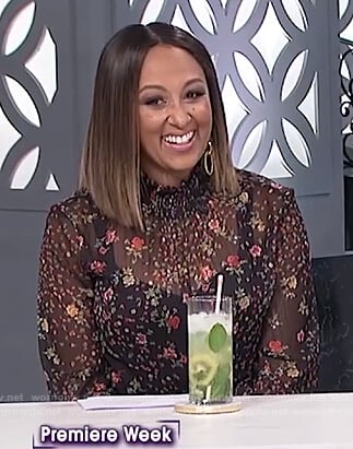 Tamera’s sheer floral blouse on The Real