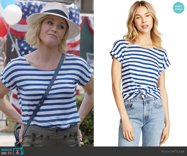 Frame Linen Tie Up Tee worn by Claire Dunphy (Julie Bowen) on Modern Family