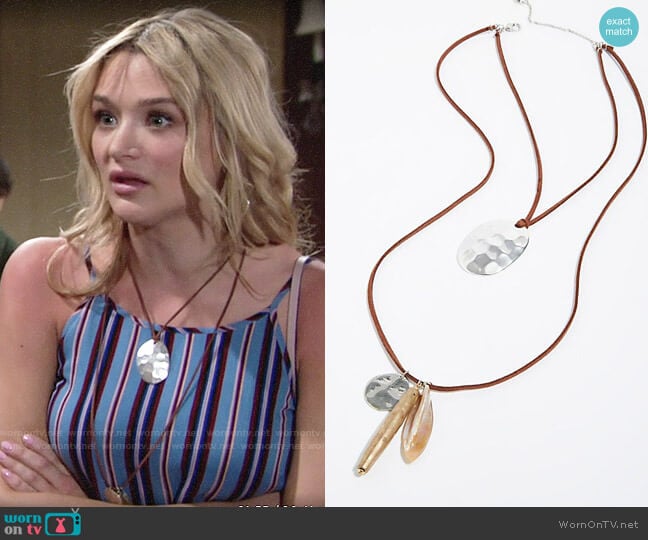 Free People Tivoli Pendant Necklace worn by Summer Newman (Hunter King) on The Young and the Restless