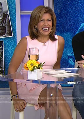 Hoda’s pink ruffle front dress on Today