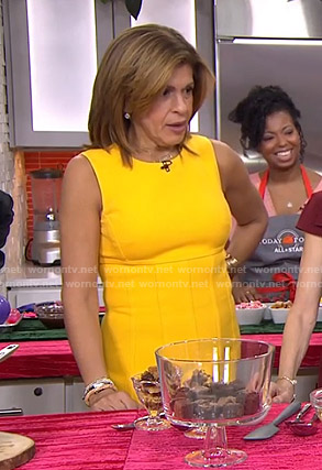 Hoda’s yellow sleeveless dress on Today