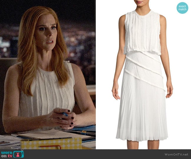 Wornontv Donnas White Lace Layered Dress On Suits Sarah Rafferty