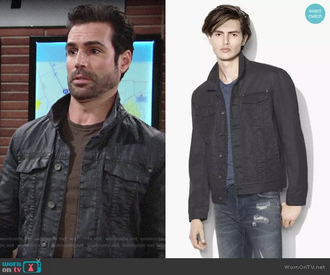 John Varvatos Coated Trucker Jacket worn by Rey Rosales (Jordi Vilasuso) on The Young and the Restless