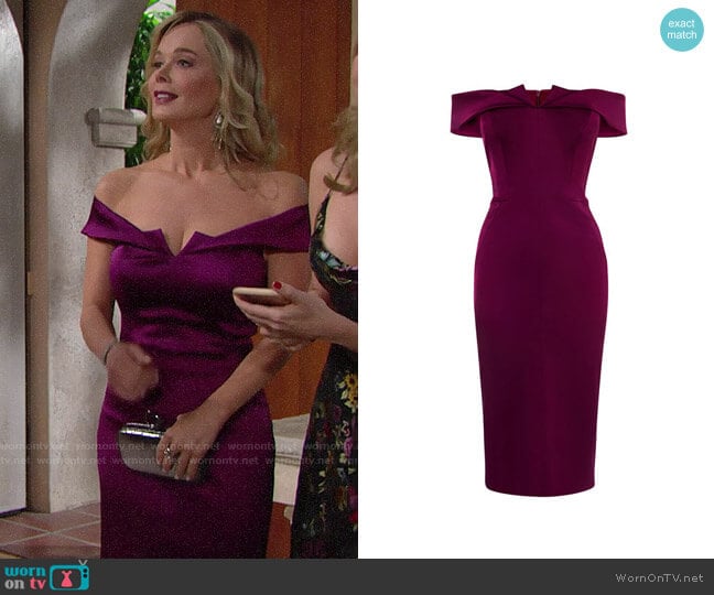 Karen Millen Satin Bodycon Dress worn by Donna Logan (Jennifer Gareis) on The Bold and the Beautiful