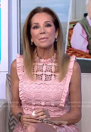 Kathie's pink ruffled lace dress on Today