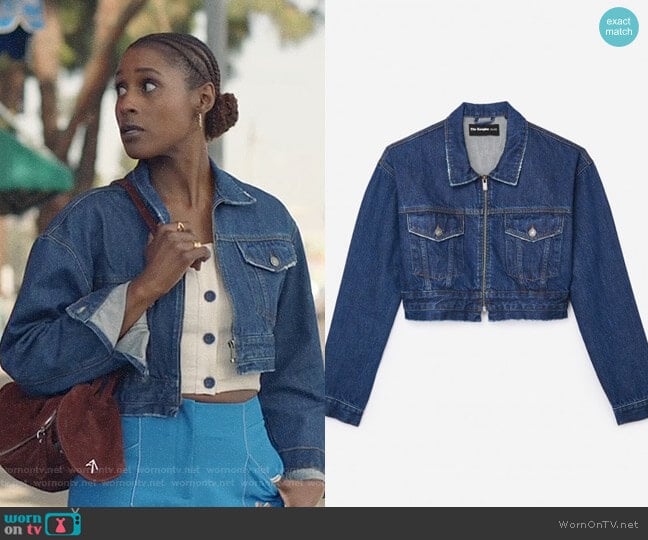 The Kooples Cropped Denim Jacket worn by Issa Dee (Issa Rae) on Insecure