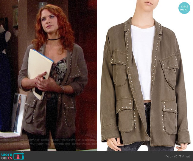 The Kooples Studded Cargo Jacket worn by Sally Spectra (Courtney Hope) on The Bold and the Beautiful