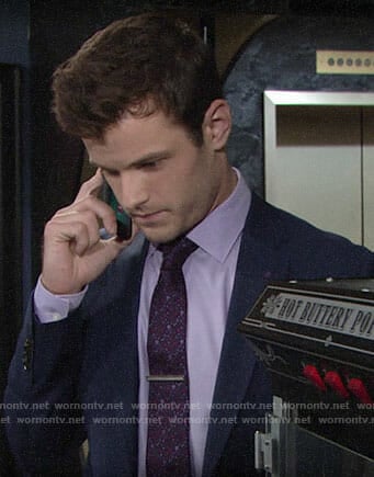 Kyle's pink and purple floral tie on The Young and the Restless