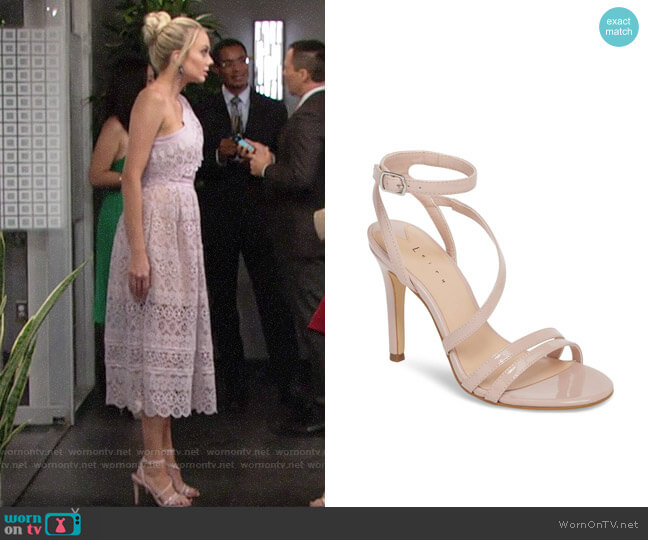 Leith Ava Asymmetrical Strappy Sandal worn by Abby Newman (Melissa Ordway) on The Young and the Restless