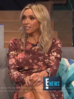 Guiliana’s red puff shoulder floral dress on E! News