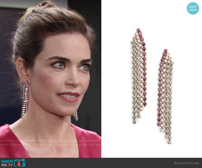 Loren Hope Marissa Earrings worn by Victoria Newman (Amelia Heinle) on The Young and the Restless