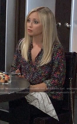 Lulus’ floral button down shirt on General Hospital