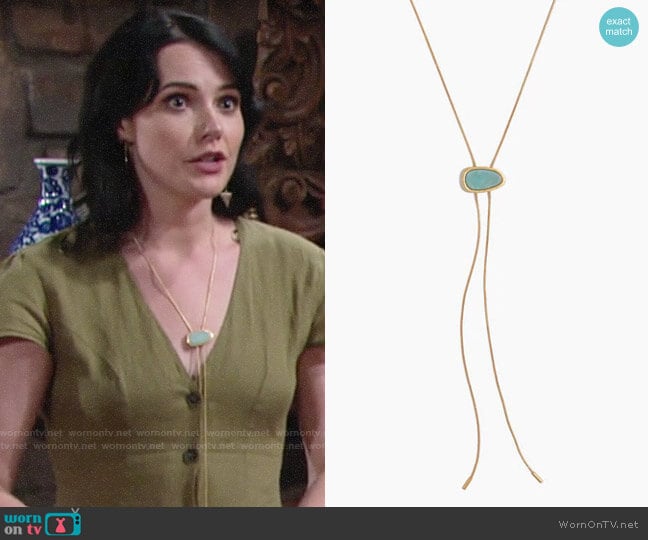 Madewell Foretell Bolo Necklace worn by Tessa Porter (Cait Fairbanks) on The Young and the Restless