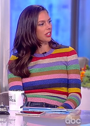 Abby’s multicolored striped pullover on The View