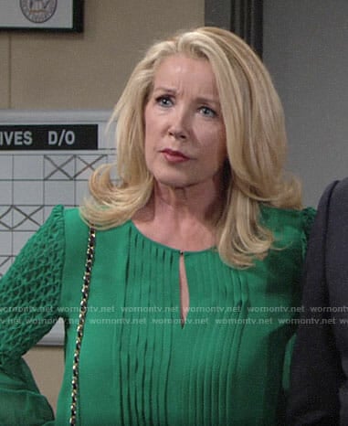 Nikki’s green blouse on The Young and the Restless