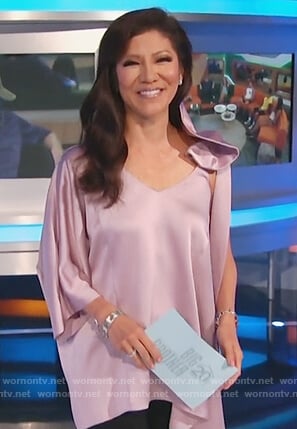 Julie's purple asymmetric top on Big Brother